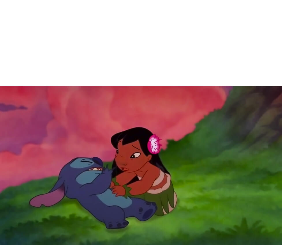No Lilo, soy peligroso - Stitch se estrella en una montaña con la nave y Lilo va a socorrerlo.